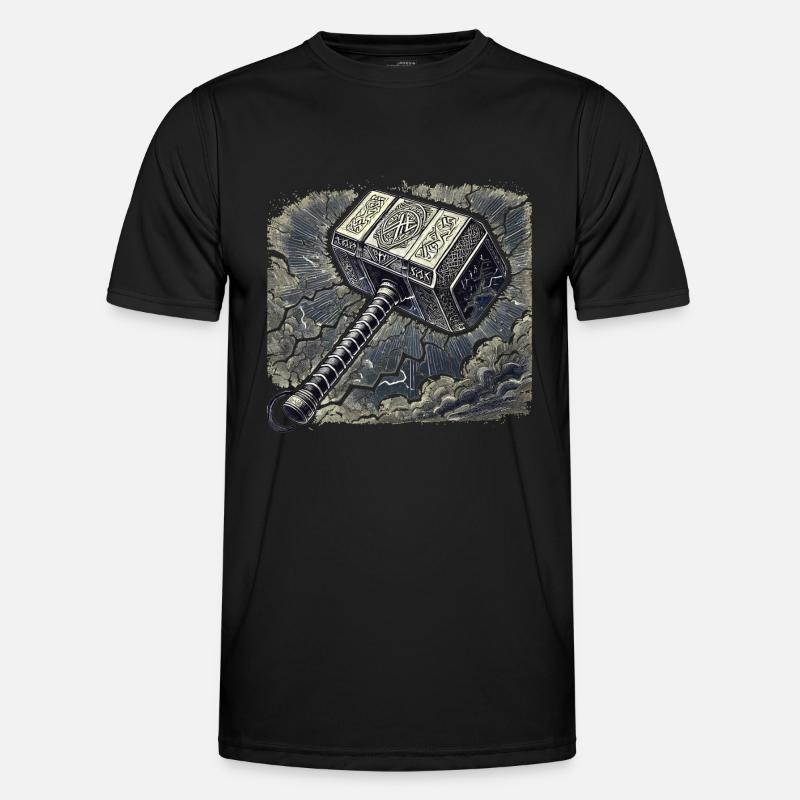 Mjölnir umgeben von Blitzen Männer Funktions-T-Shirt