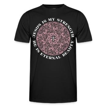 Jesus Saying, Jesus Christ, Vintage Mandala - Men's Functional T-Shirt - black - Front - AI Model Male 178 dark (178cm)