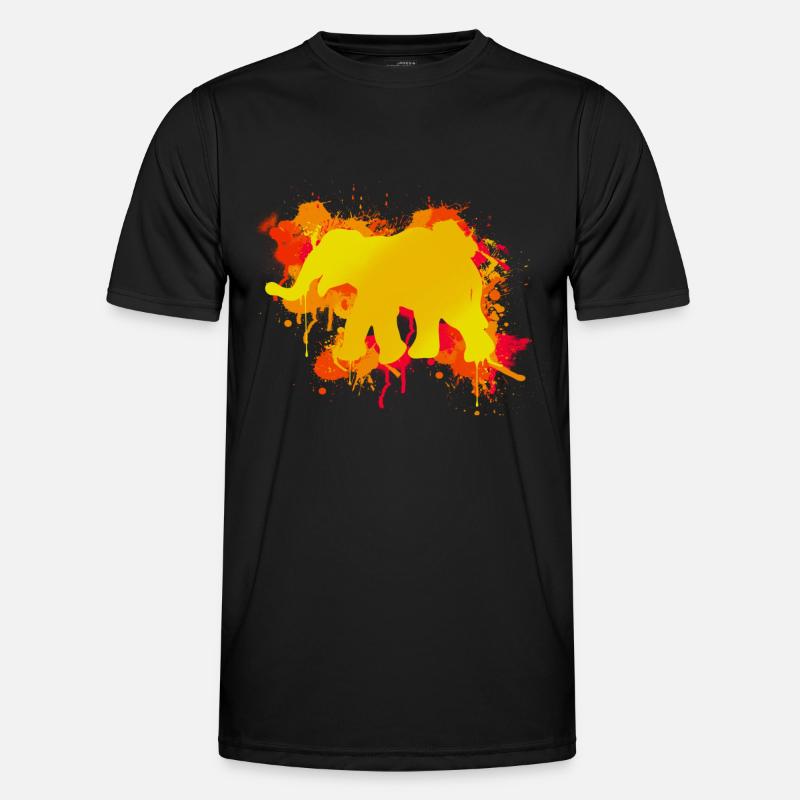 Elefant - Männer Funktions-T-Shirt - Schwarz