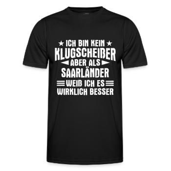 Saarland Saarländerin Saarländer Spruch - Männer Funktions-T-Shirt - Schwarz - Vorne - AI Model Male 178 dark (178cm)