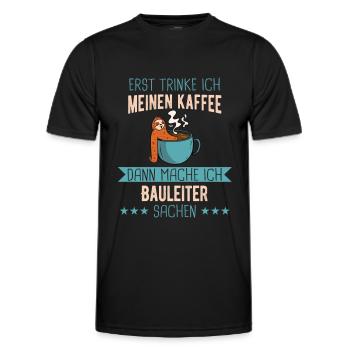 Bauleiter Bauleiterin Bauarbeiter Beruf Spruch - Männer Funktions-T-Shirt - Schwarz - Vorne - AI Model Male 178 dark (178cm)