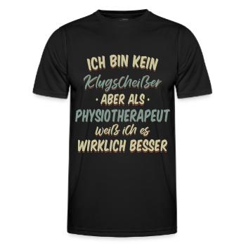 Physiotherapeut Physio Praxis Physiotherapie - Männer Funktions-T-Shirt - Schwarz - Vorne - AI Model Male 178 dark (178cm)