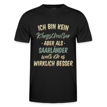 Saarland Saarländerin Saarländer Spruch - Männer Funktions-T-Shirt - Schwarz - Vorne - AI Model Male 178 dark (178cm)