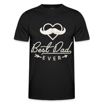 Father's Day, Saying, Best-Dad-Ever, Vintage Style - Men's Functional T-Shirt - black - Front - AI Model Male 178 dark (178cm)