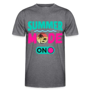 Sommermodus Ein - Männer Funktions-T-Shirt - dunkle Melange  - Vorne - AI Model Male 178 dark (178cm)