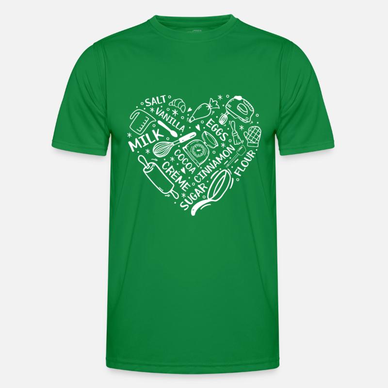 Heart Baking Baker Confiseur Ustensiles de cuisson T-shirt sport Homme