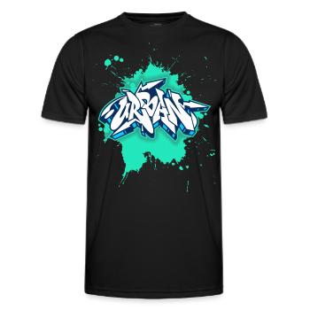 Urban graffiti, grunge style, graffiti grunge - Men's Functional T-Shirt - black - Front - AI Model Male 178 dark (178cm)