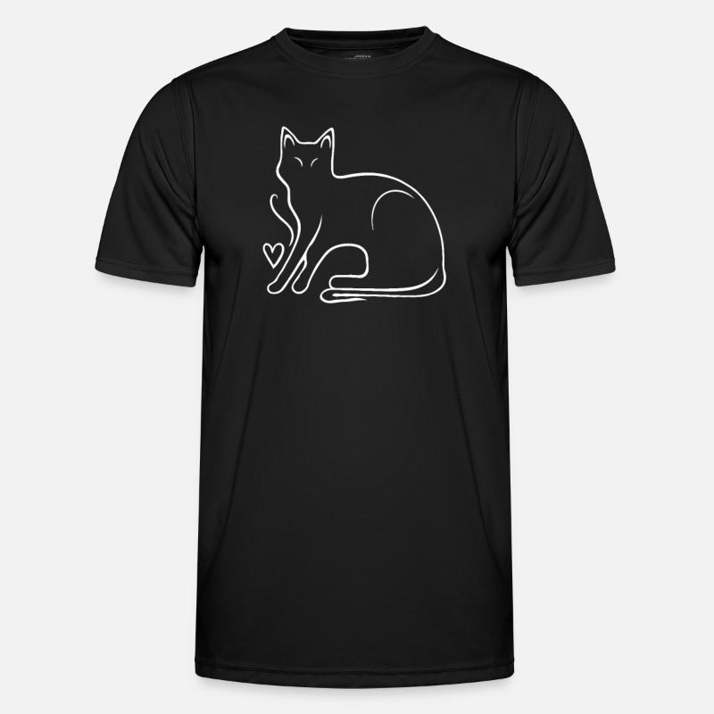 Simples Katzen Design - Männer Funktions-T-Shirt - Schwarz