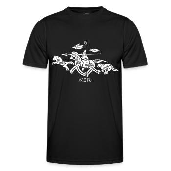 Animaux d’Odin - T-shirt sport Homme - noir - Devant - AI Model Male 178 dark (178cm)