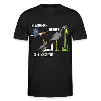 Blaumeise Reiher Schluckspecht - Männer Funktions-T-Shirt - Schwarz - Vorne - AI Model Male 178 dark (178cm)
