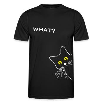 Curious Cat - Men's Functional T-Shirt - black - Front - AI Model Male 178 dark (178cm)