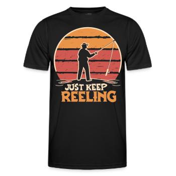 Just Keep Reeling Angler Fischer - Männer Funktions-T-Shirt - Schwarz - Vorne - AI Model Male 178 dark (178cm)