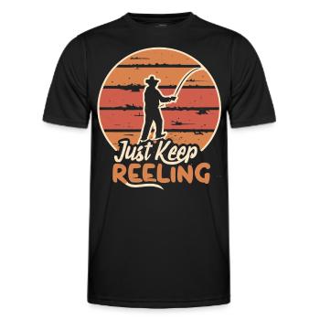 Continuez à dévider les pêcheurs à la ligne - T-shirt sport Homme - noir - Devant - AI Model Male 178 dark (178cm)