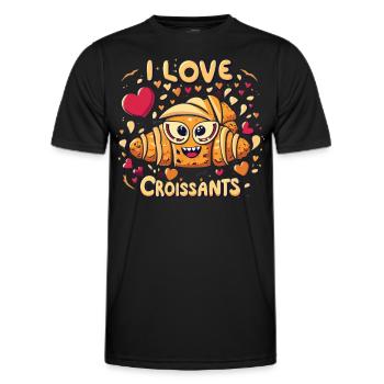 Les croissants sont de l’amour - vêtements de joie du petit déjeuner - T-shirt sport Homme - noir - Devant - AI Model Male 178 dark (178cm)