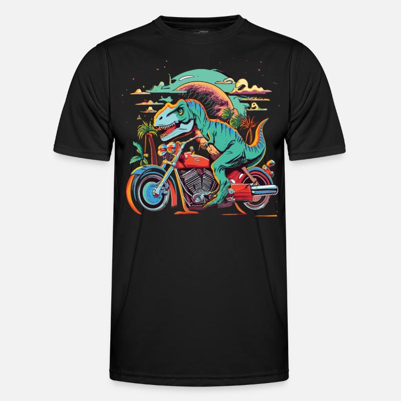 T-Rex rides a motorcycle Men's Functional T-Shirt
