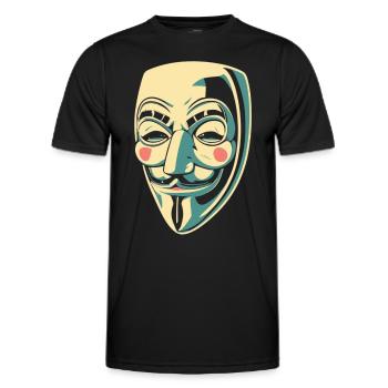 Guy Fawkes Mask - Men's Functional T-Shirt - black - Front - AI Model Male 178 dark (178cm)