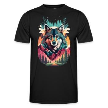 Wolfsgeist in der Wildnis - Männer Funktions-T-Shirt - Schwarz - Vorne - AI Model Male 178 dark (178cm)