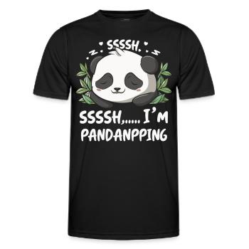 Entspannung mit Pandapower - Männer Funktions-T-Shirt - Schwarz - Vorne - AI Model Male 178 dark (178cm)