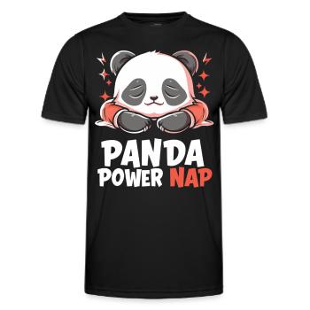 Panda Power Nap - Männer Funktions-T-Shirt - Schwarz - Vorne - AI Model Male 178 dark (178cm)