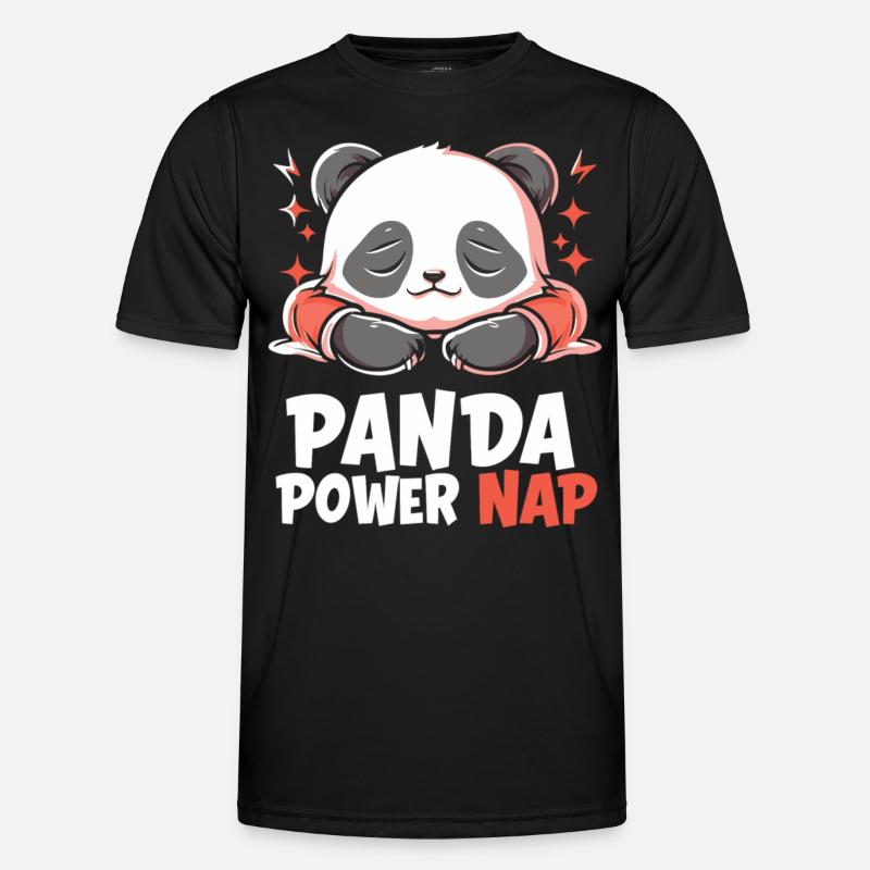 Panda Power Nap - Männer Funktions-T-Shirt - Schwarz