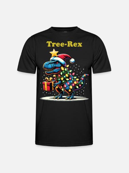 TREE REX DINO Jul Stygg julegave - Funksjons-T-skjorte for menn - svart