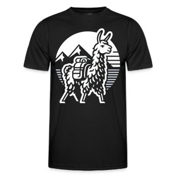 Schlichtes Berglama: Abenteuer Pur - Männer Funktions-T-Shirt - Schwarz - Vorne - AI Model Male 178 dark (178cm)