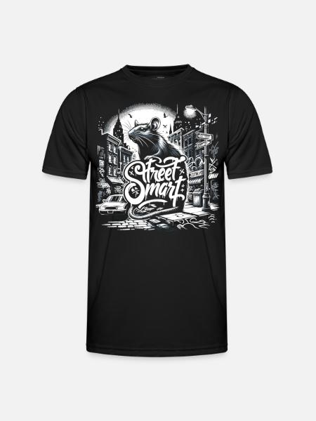 Ratte Straßenkunst - Männer Funktions-T-Shirt - Schwarz