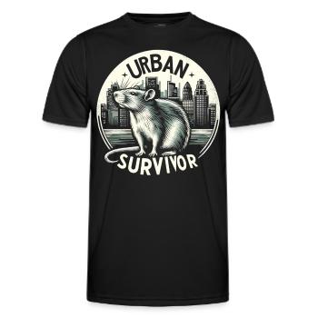 Le rat dans la métropole : la nature sauvage urbaine - T-shirt sport Homme - noir - Devant - AI Model Male 178 dark (178cm)
