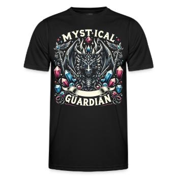 Crystalline Dragon Spell - Men's Functional T-Shirt - black - Front - AI Model Male 178 dark (178cm)