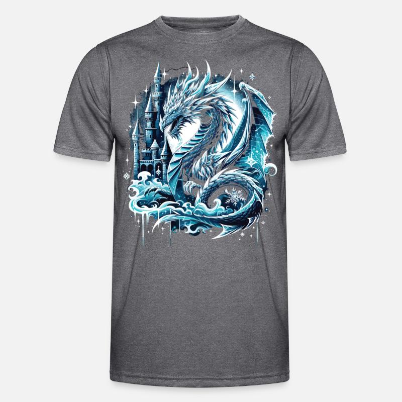 Frostiger Schattendrache Eisdrache Männer Funktions-T-Shirt
