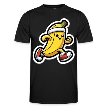Banana at a running pace - Men's Functional T-Shirt - black - Front - AI Model Male 178 dark (178cm)