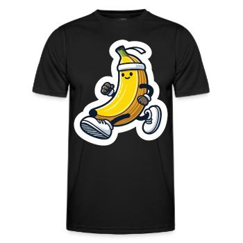 Sportliche Banane - Männer Funktions-T-Shirt - Schwarz - Vorne - AI Model Male 178 dark (178cm)