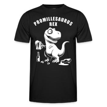 Promillesaurus Rex: Der trinkfeste T-Rex - Männer Funktions-T-Shirt - Schwarz - Vorne - AI Model Male 178 dark (178cm)