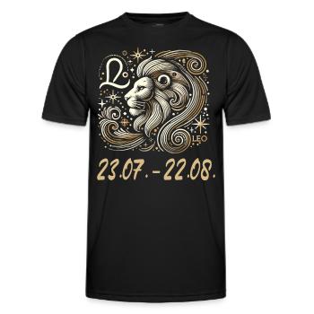 Himmlischer Löwe Sternzeichen - Männer Funktions-T-Shirt - Schwarz - Vorne - AI Model Male 178 dark (178cm)