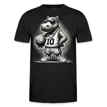 Ghetto Basketball Hippo - Männer Funktions-T-Shirt - Schwarz - Vorne - AI Model Male 178 dark (178cm)