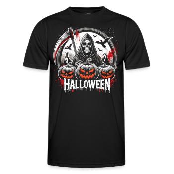 Halloween 2024 Death and his minions - Men's Functional T-Shirt - black - Front - AI Model Male 178 dark (178cm)