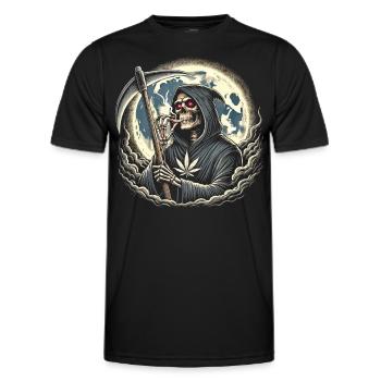 The Intoxicated Grim Reaper in the Moonlight - Men's Functional T-Shirt - black - Front - AI Model Male 178 dark (178cm)