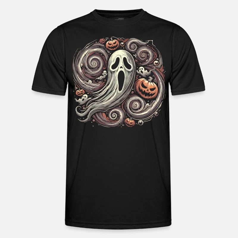 Creepy Expressionist Ghosts Halloween Men's Functional T-Shirt