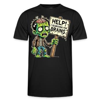 Witziges Männer Zombie T-Shirt für Halloween - Männer Funktions-T-Shirt - Schwarz - Vorne - AI Model Male 178 dark (178cm)