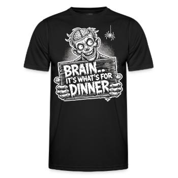 T-shirt drôle de dîner zombie pour Halloween - T-shirt sport Homme - noir - Devant - AI Model Male 178 dark (178cm)