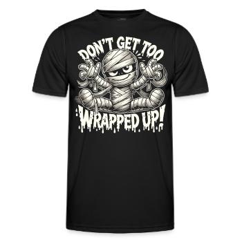 Eingewickelte Mumie Halloween Shirt - Männer Funktions-T-Shirt - Schwarz - Vorne - AI Model Male 178 dark (178cm)
