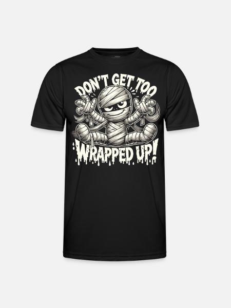 Wrapped Mummy Halloween Shirt - Men's Functional T-Shirt - black