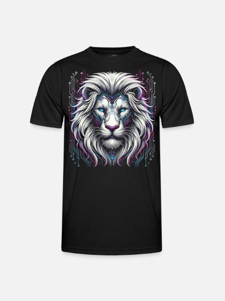 Cyber Lion: Neon Pride - Men's Functional T-Shirt - black