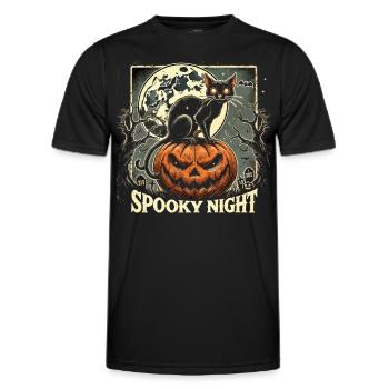 Halloween - „Gespenstische Kürbisnacht" - Männer Funktions-T-Shirt - Schwarz - Vorne - AI Model Male 178 dark (178cm)