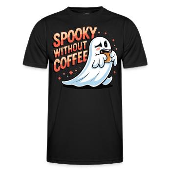 Spuk ohne Kaffee? Unmöglich! - Männer Funktions-T-Shirt - Schwarz - Vorne - AI Model Male 178 dark (178cm)