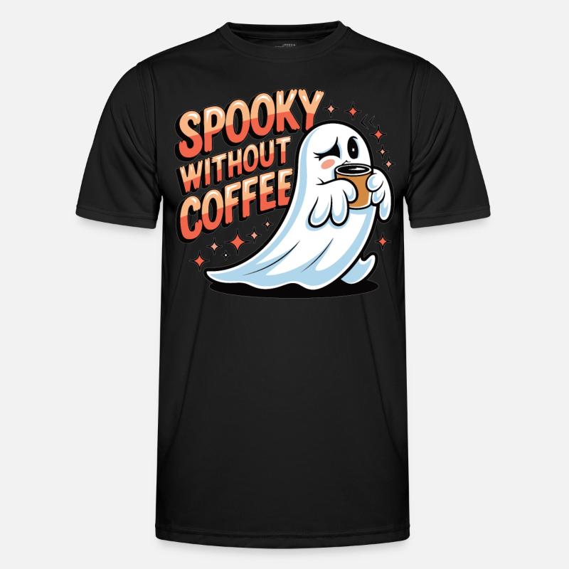 Spooky without coffee? Impossible! - Men's Functional T-Shirt - black