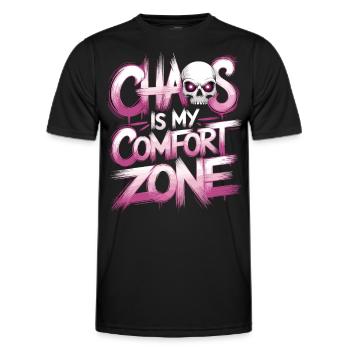 Chaos is my feel-good area - Men's Functional T-Shirt - black - Front - AI Model Male 178 dark (178cm)