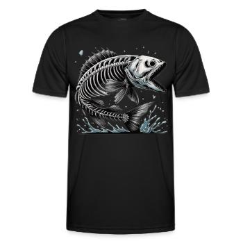 Poisson osseux maléfique des profondeurs - T-shirt sport Homme - noir - Devant - AI Model Male 178 dark (178cm)