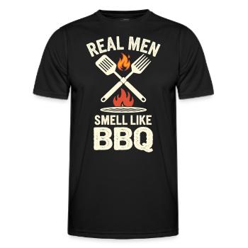 Les vrais hommes sentent le barbecue – Grill Master - T-shirt sport Homme - noir - Devant - AI Model Male 178 dark (178cm)
