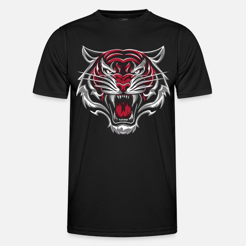 Wilder Tigerkopf Männer Funktions-T-Shirt